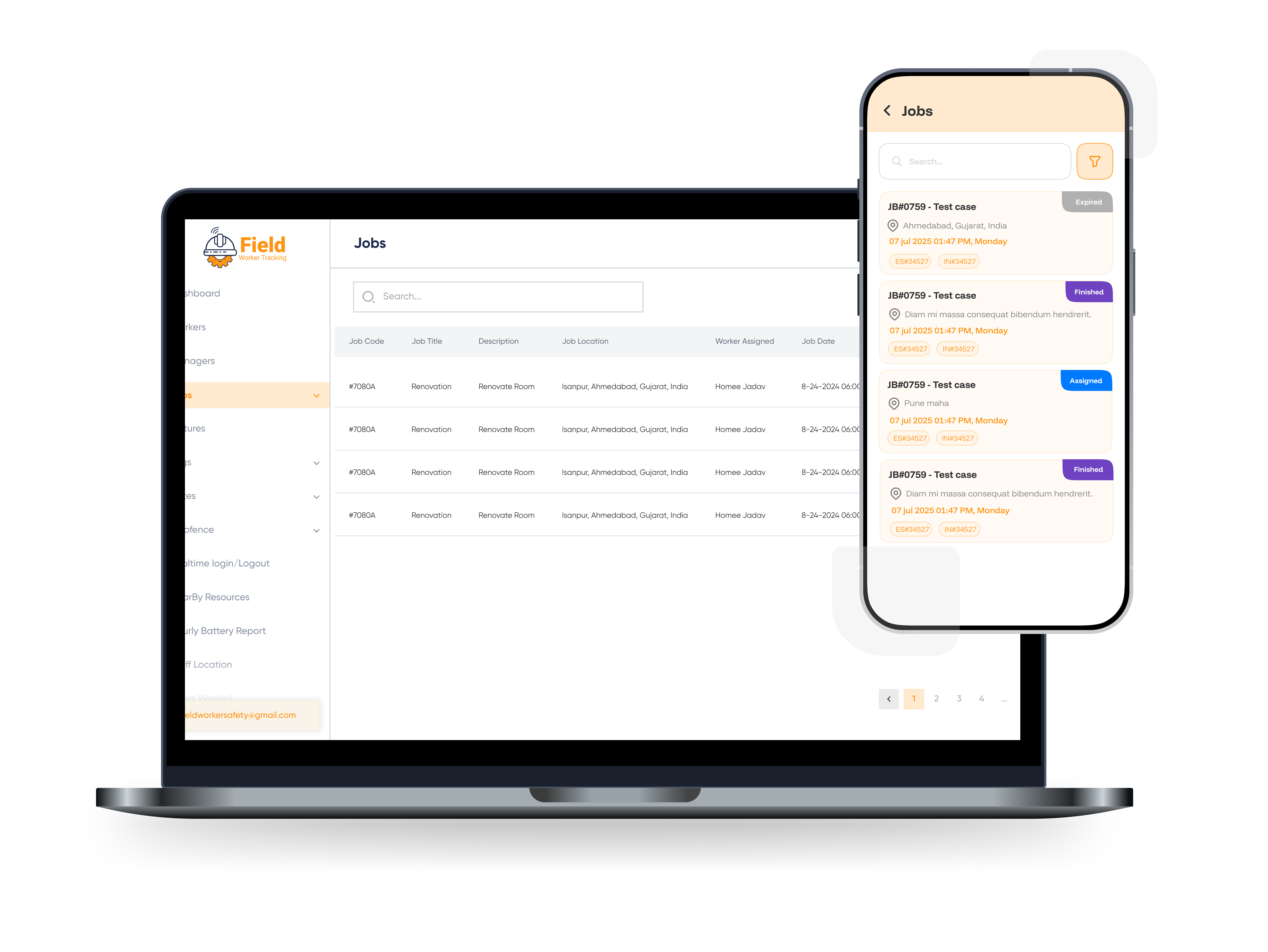 Job management Mockup