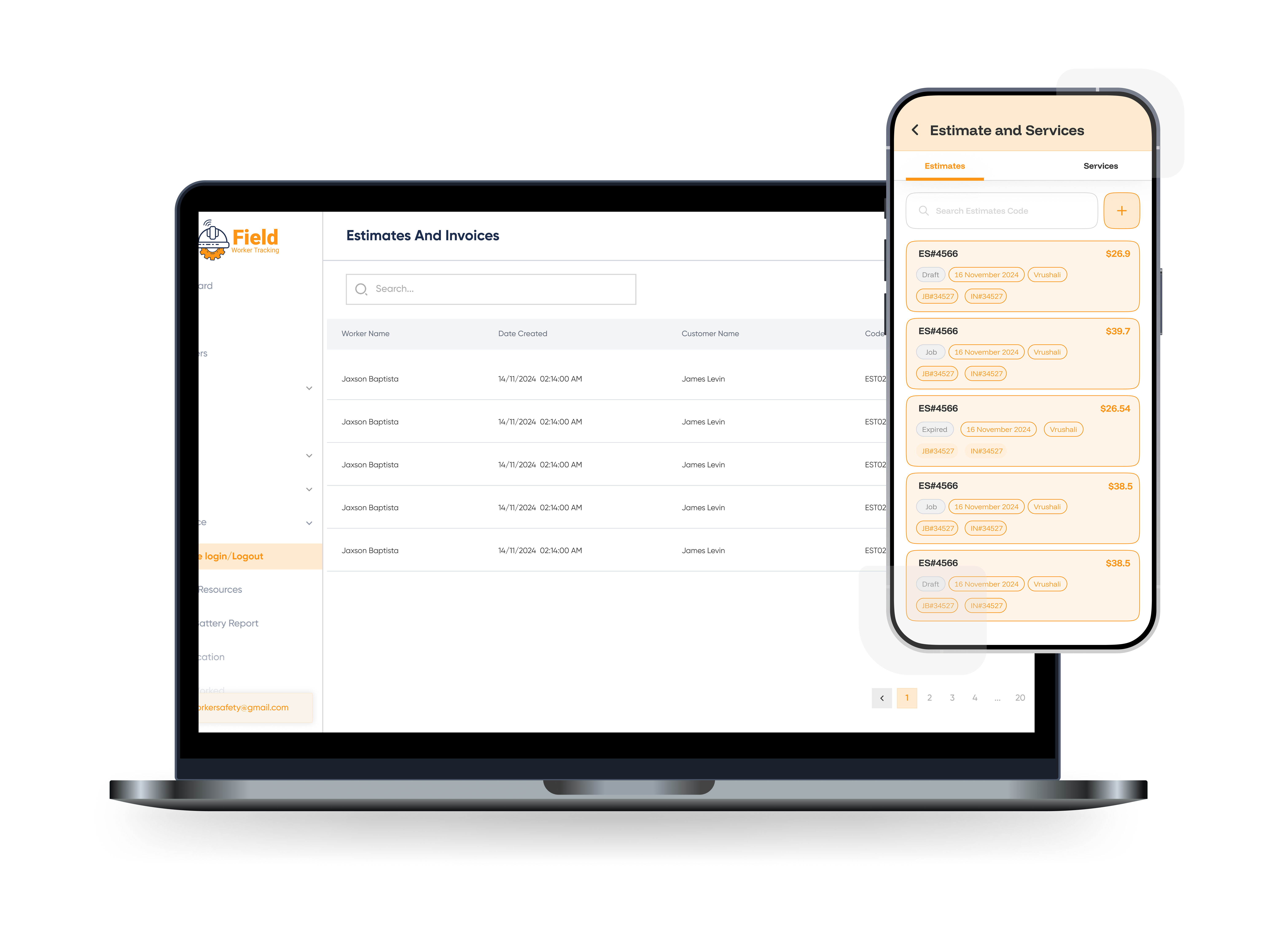 Quotes, invoices, estimates Mockup